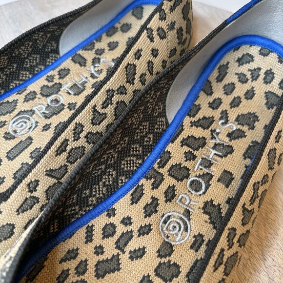 Rothy’s Leopard Print Rounded Toe Red Stripe Slip-On Ballet Flats US Size 6 M - Picture 6 of 11